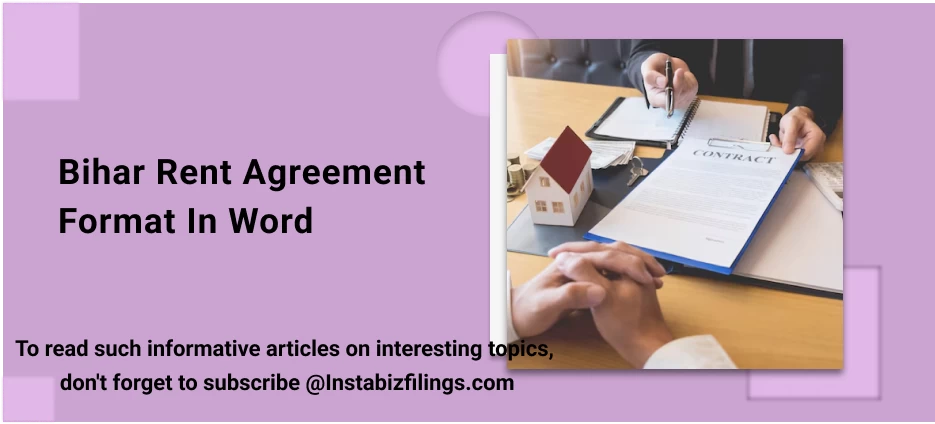 Bihar Rent Agreement Format