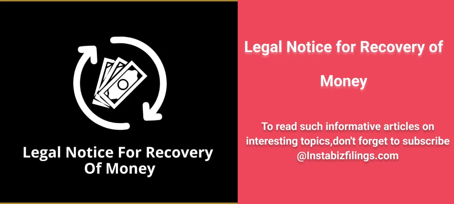Legal Notice for Recovery of Money