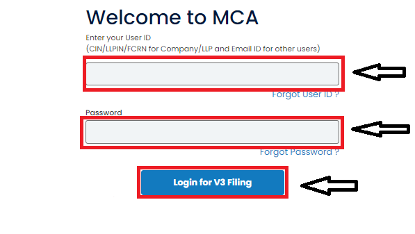 MCA V3 portal login